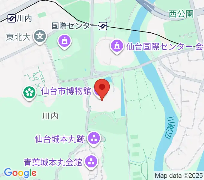 仙台市博物館の地図