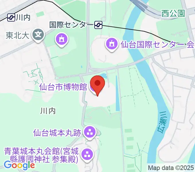 仙台市博物館の地図