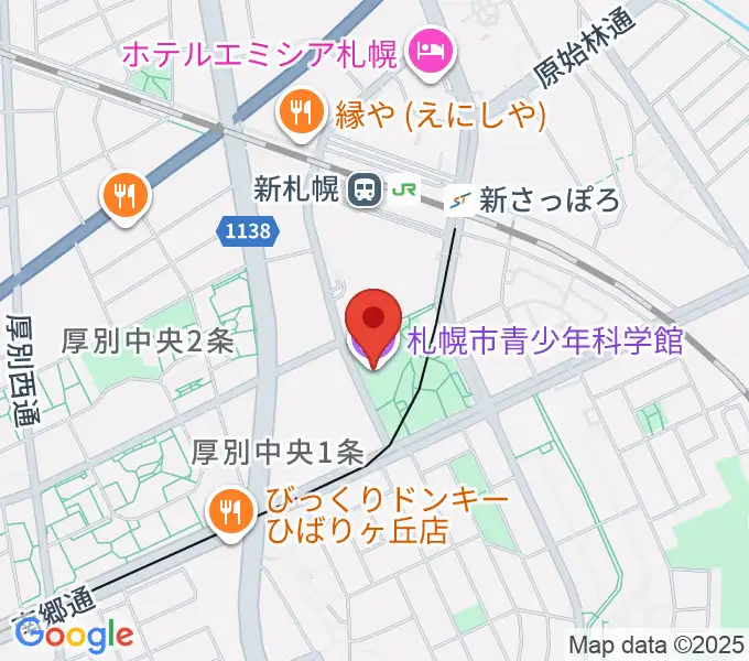 札幌市青少年科学館の地図