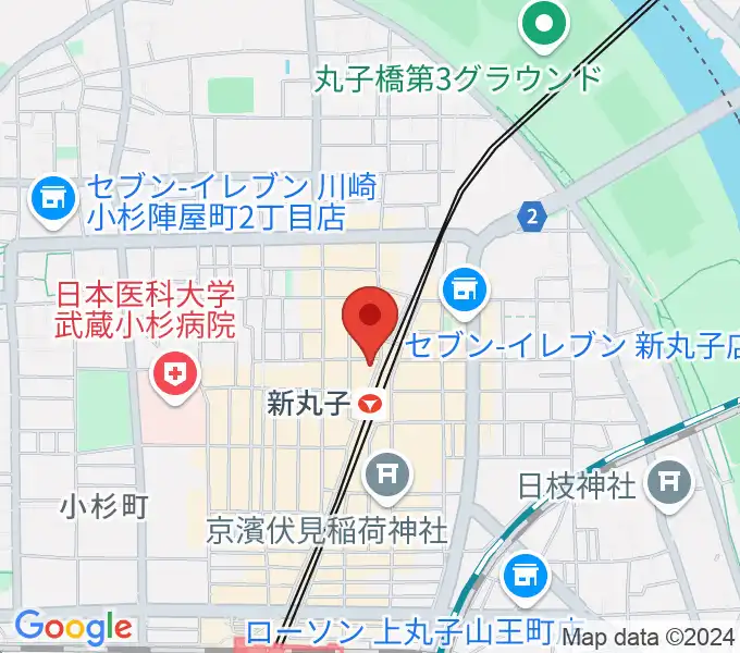 スタジオミュジック 新丸子店の地図