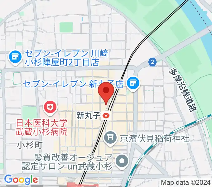 スタジオミュジック 新丸子店の地図