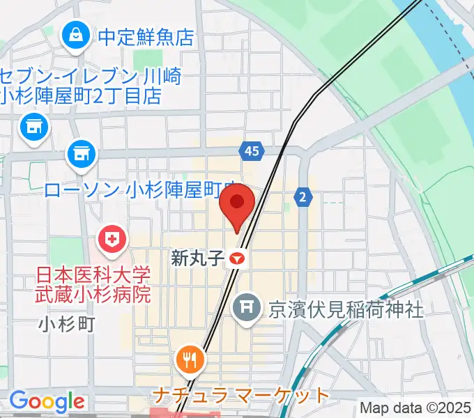 スタジオミュジック 新丸子店の地図