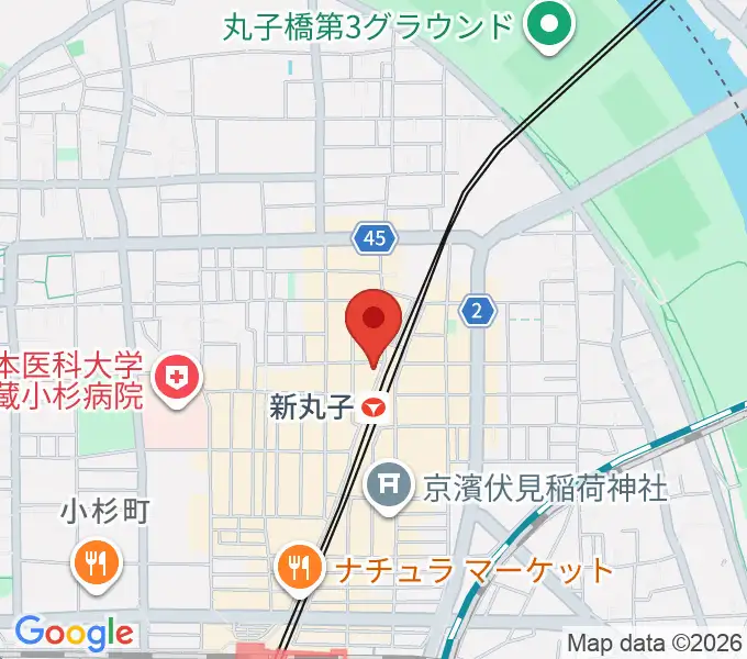 スタジオミュジック 新丸子店の地図