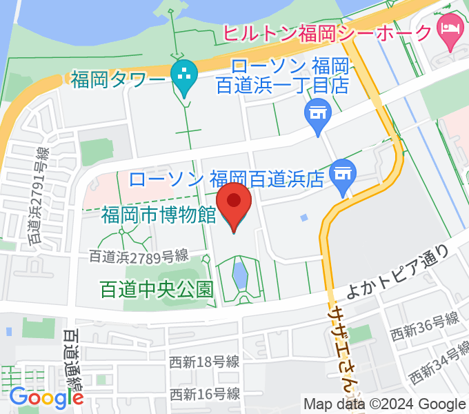 福岡市博物館の地図