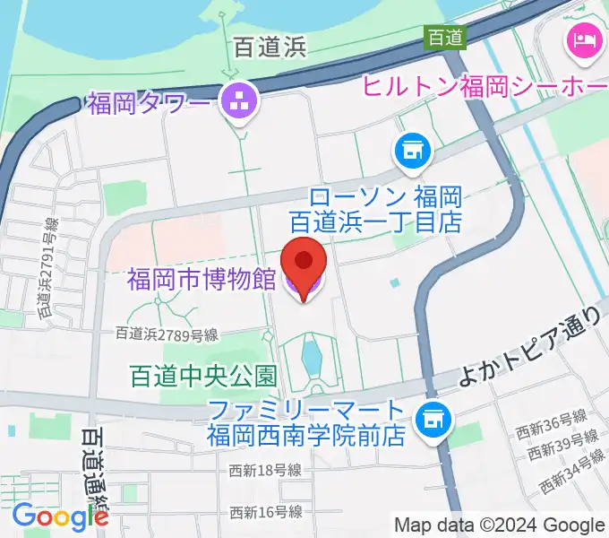 福岡市博物館の地図