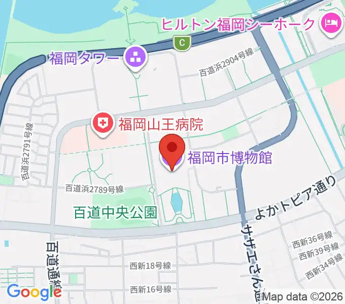 福岡市博物館の地図