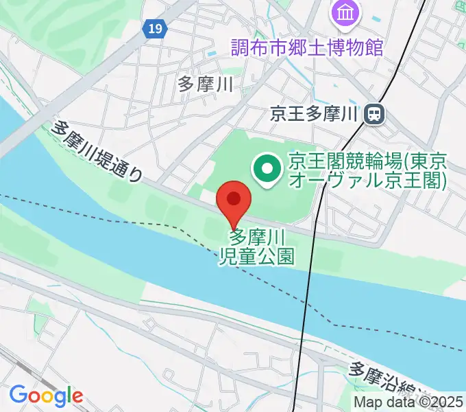 多摩川児童公園少年野球場の地図