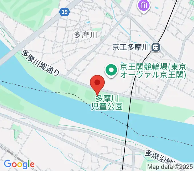 多摩川児童公園少年野球場の地図