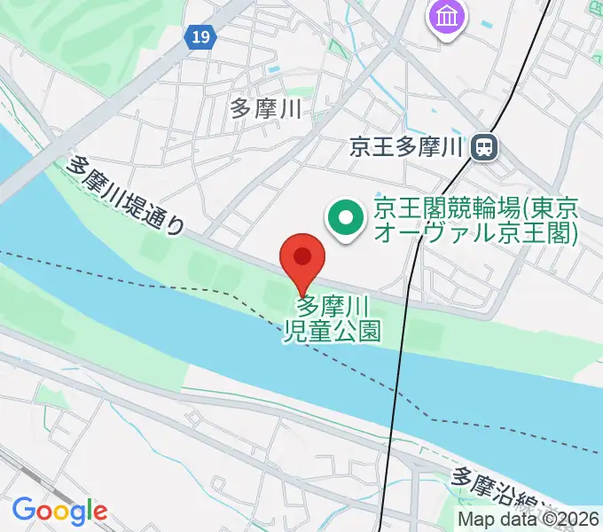 多摩川児童公園少年野球場の地図