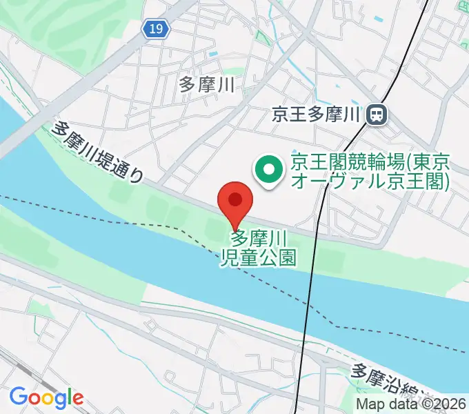 多摩川児童公園少年野球場の地図