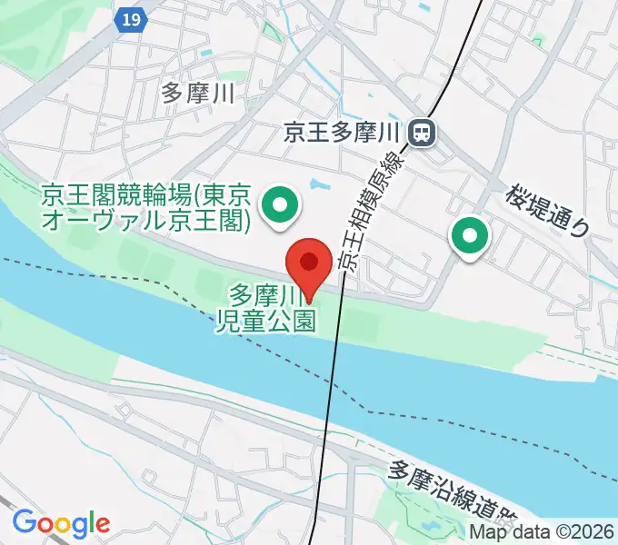 多摩川児童公園ソフトボール場の地図