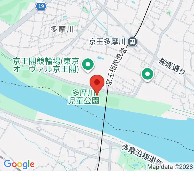 多摩川児童公園ソフトボール場の地図