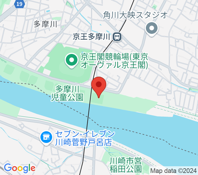 多摩川児童公園サッカー場の地図