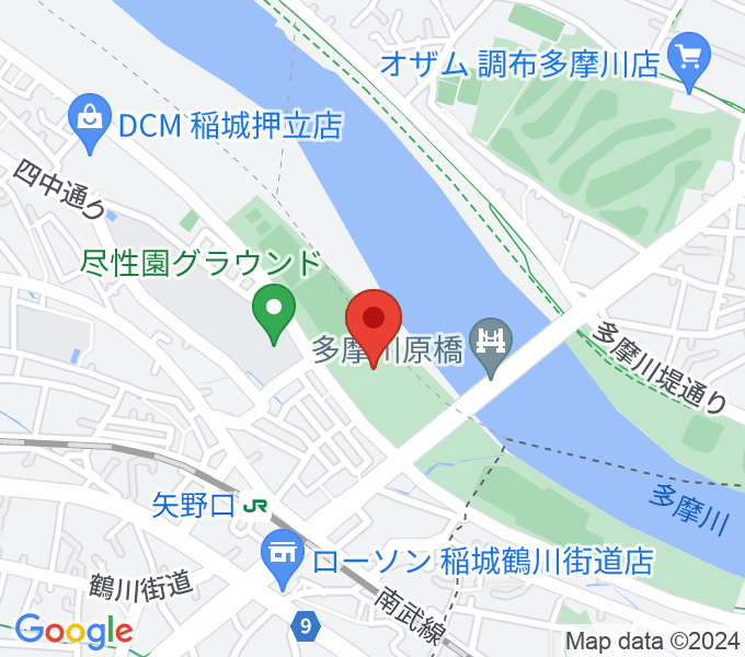 多摩川緑地公園野球場の地図