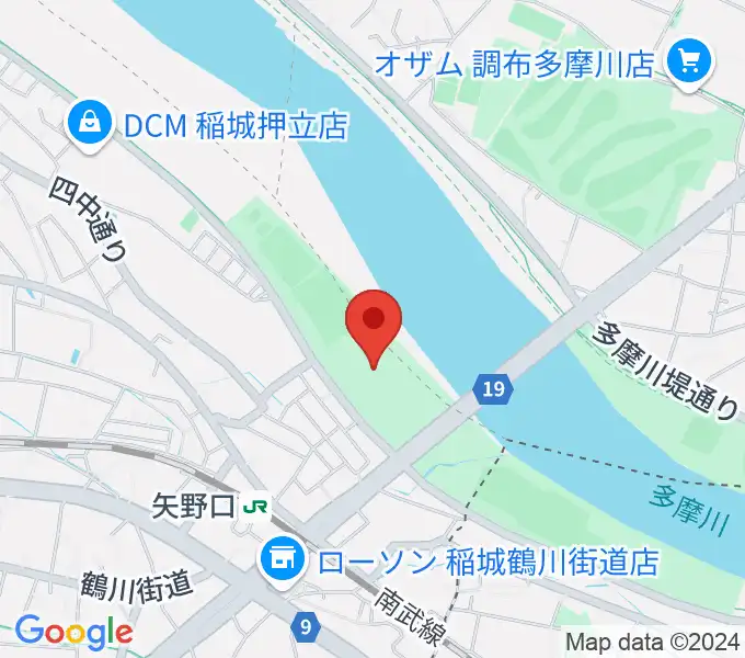 多摩川緑地公園野球場の地図