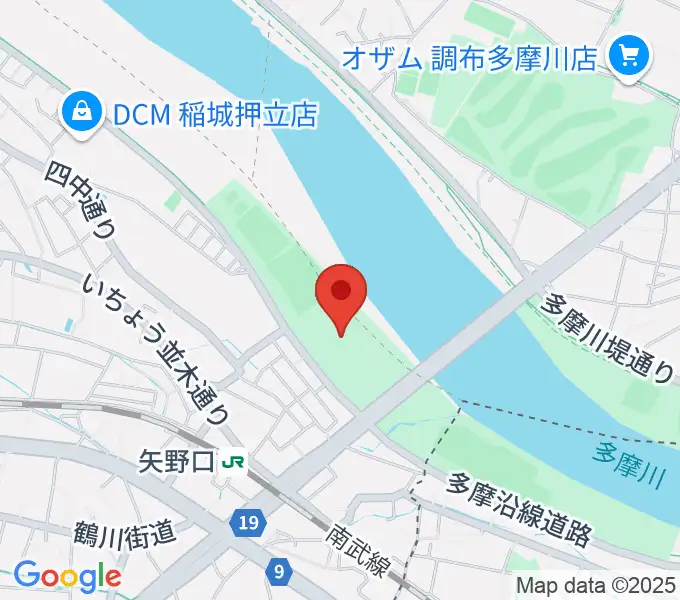 多摩川緑地公園野球場の地図