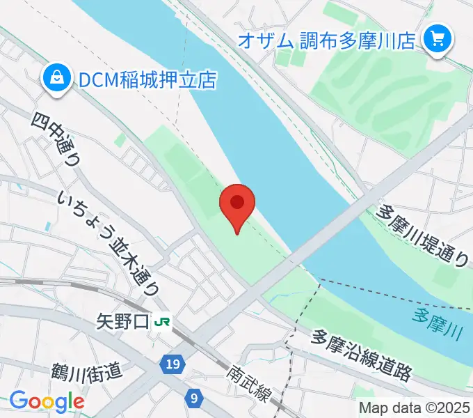 多摩川緑地公園野球場の地図