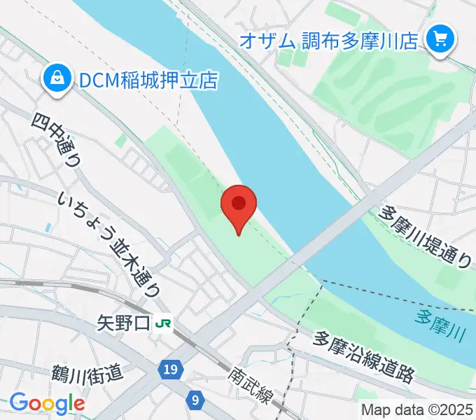 多摩川緑地公園野球場の地図