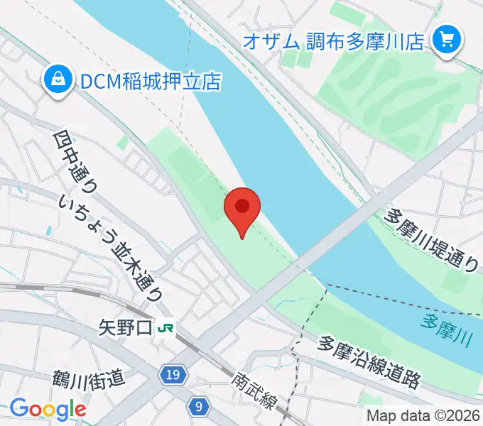 多摩川緑地公園野球場の地図