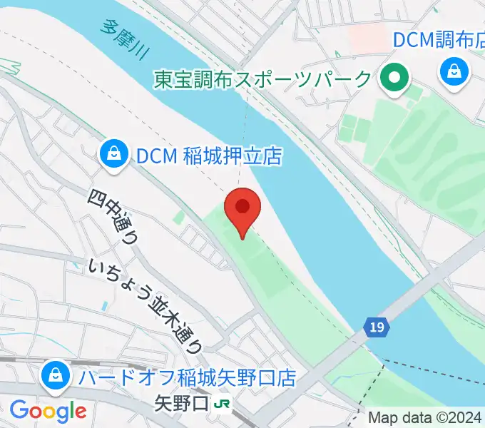 多摩川緑地公園多目的広場の地図