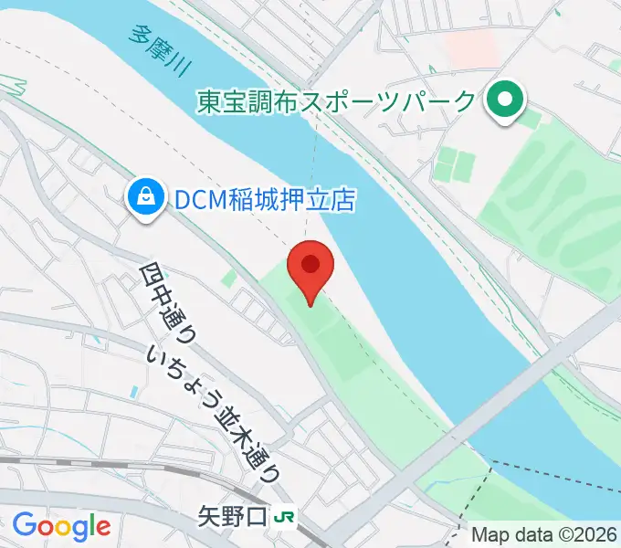 多摩川緑地公園多目的広場の地図