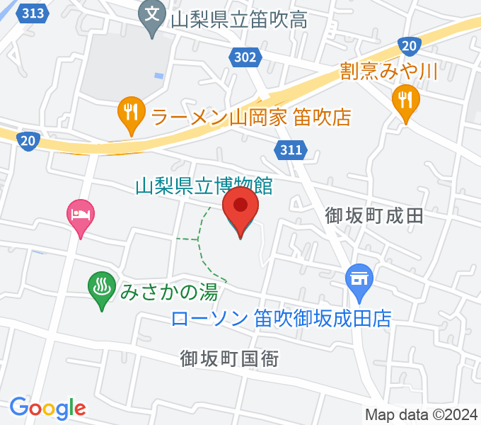 山梨県立博物館 かいじあむの地図