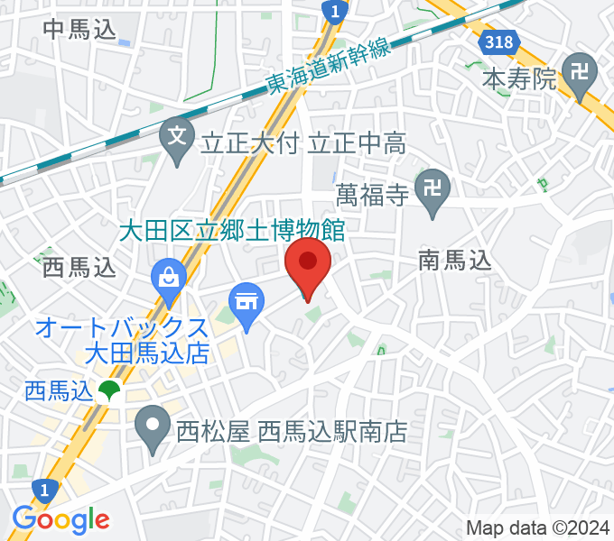 大田区立郷土博物館の地図