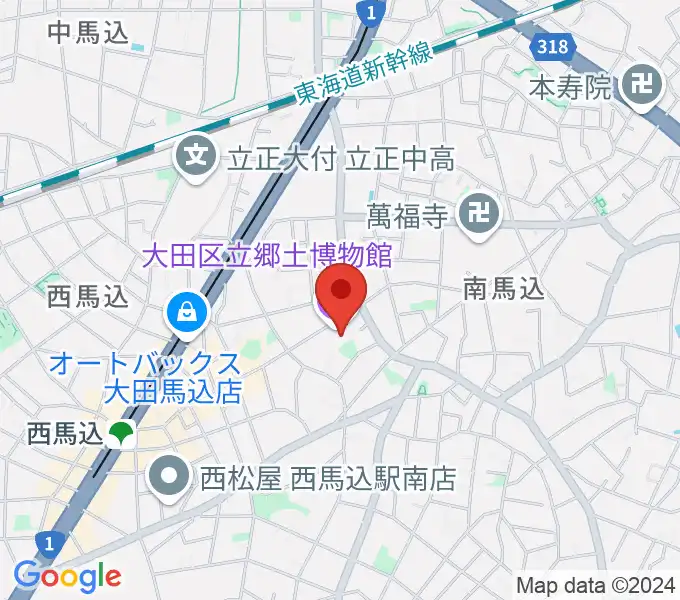 大田区立郷土博物館の地図