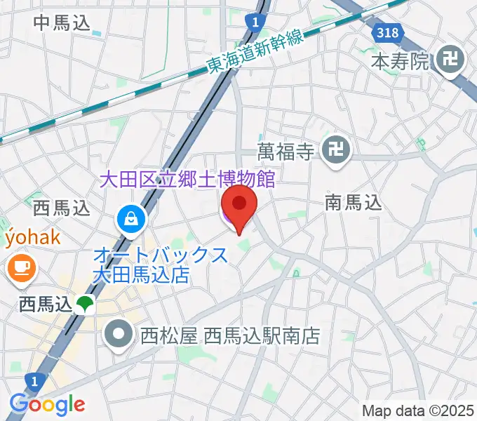 大田区立郷土博物館の地図