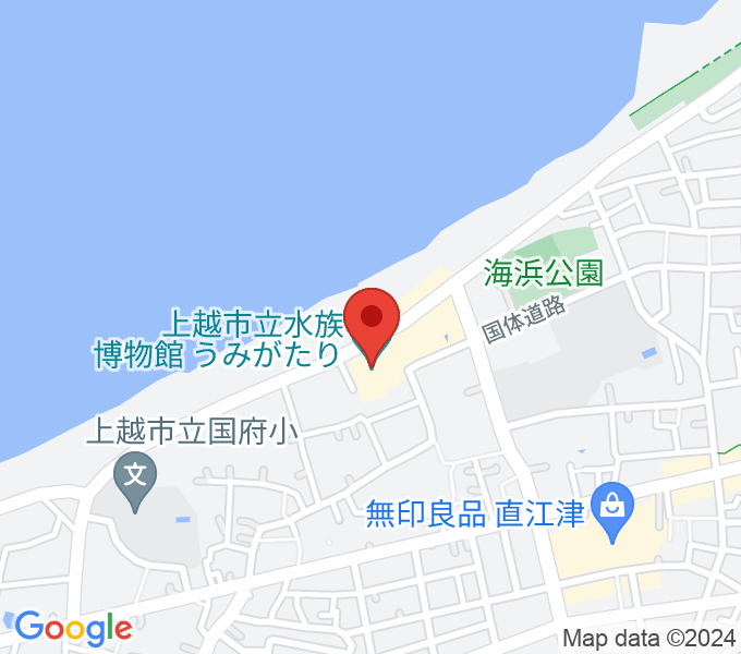 上越市立水族博物館うみがたりの地図