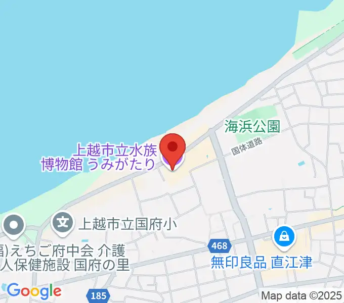 上越市立水族博物館うみがたりの地図