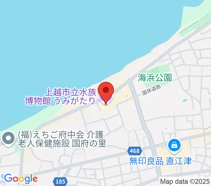 上越市立水族博物館うみがたりの地図