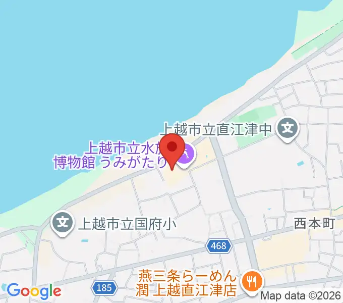 上越市立水族博物館うみがたりの地図