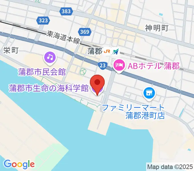 蒲郡市生命の海科学館の地図