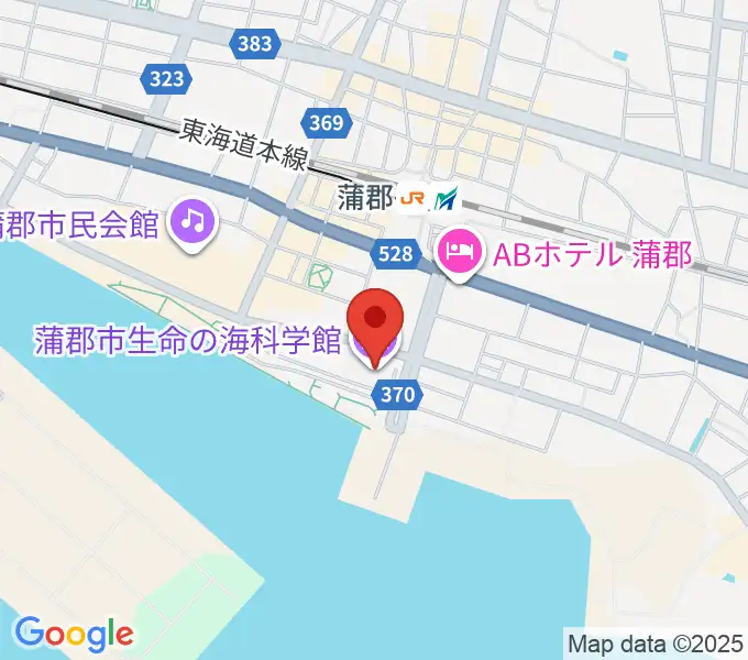 蒲郡市生命の海科学館の地図