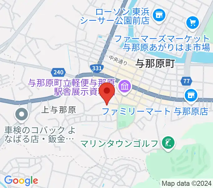 与那原町上の森かなちホールの地図