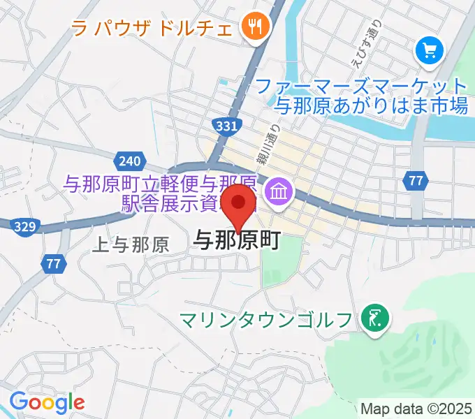 与那原町上の森かなちホールの地図