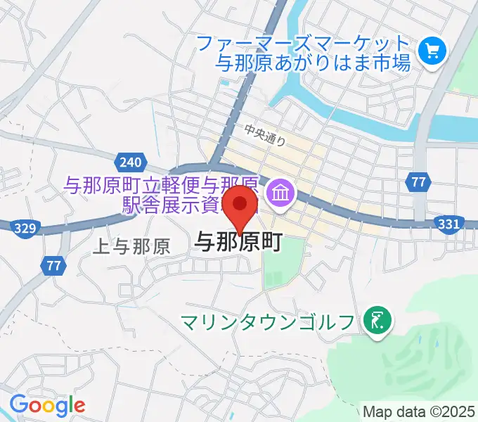 与那原町上の森かなちホールの地図