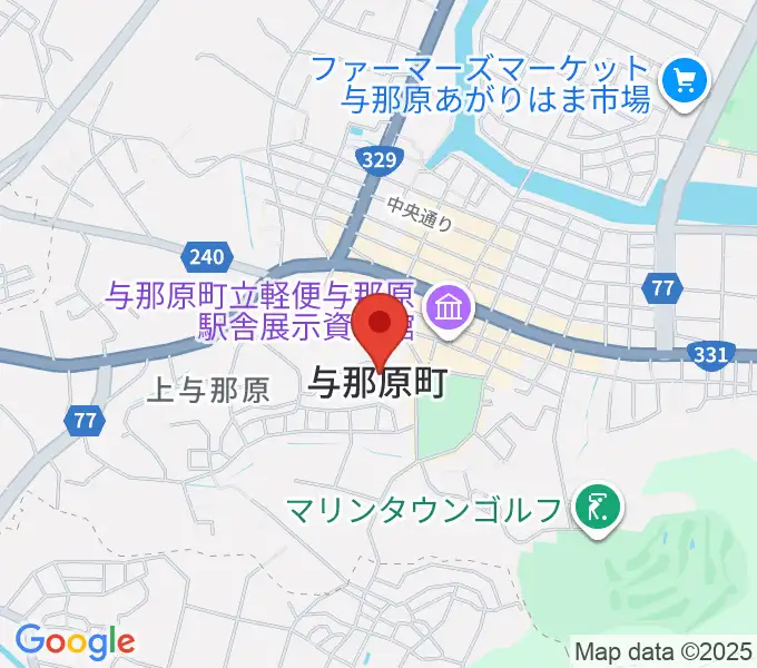 与那原町上の森かなちホールの地図