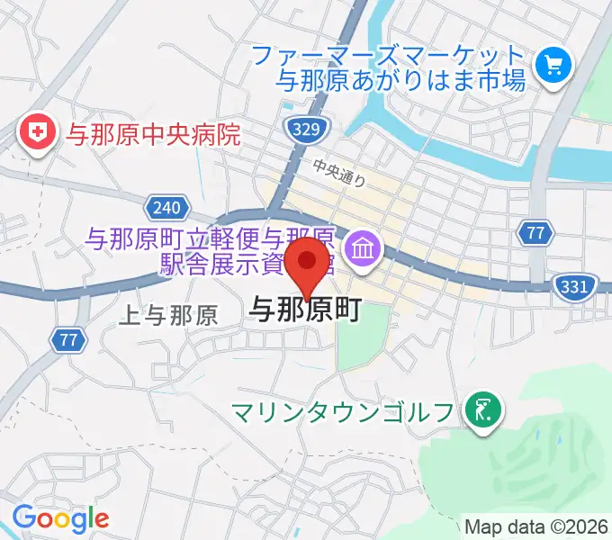 与那原町上の森かなちホールの地図