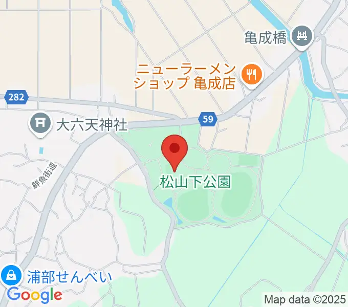松山下公園総合体育館の地図
