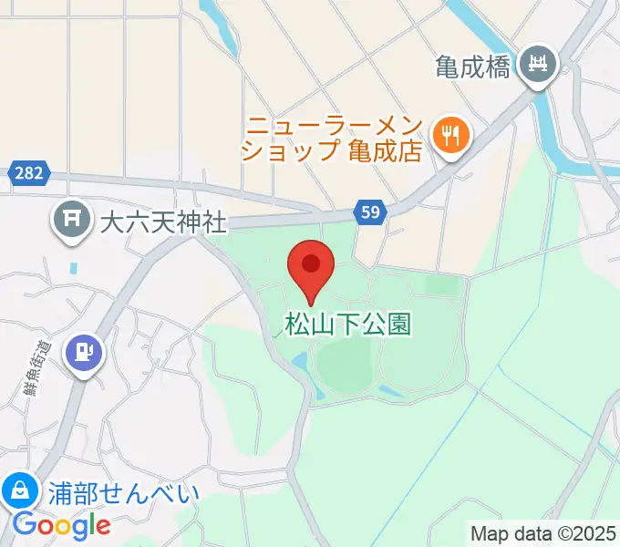 松山下公園総合体育館の地図