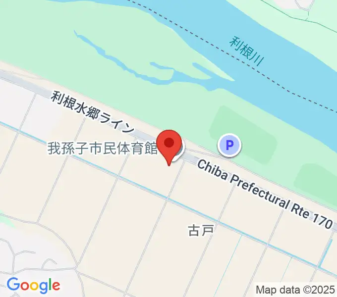 我孫子市民体育館の地図