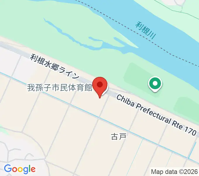 我孫子市民体育館の地図