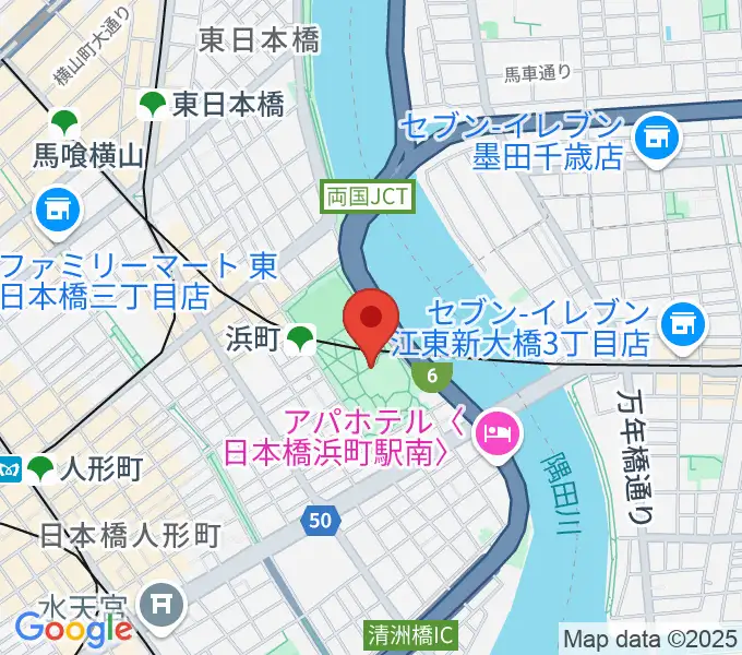 中央区立総合スポーツセンターの地図