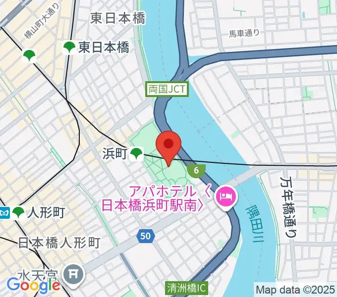 中央区立総合スポーツセンターの地図