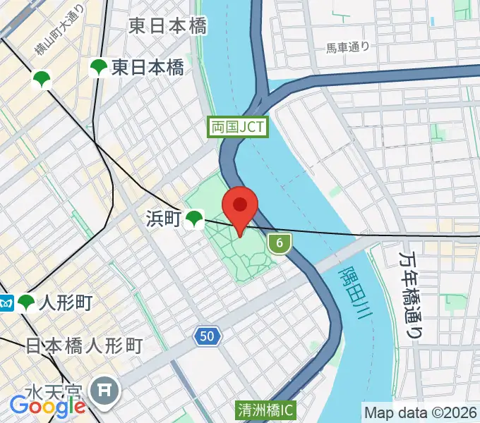 中央区立総合スポーツセンターの地図