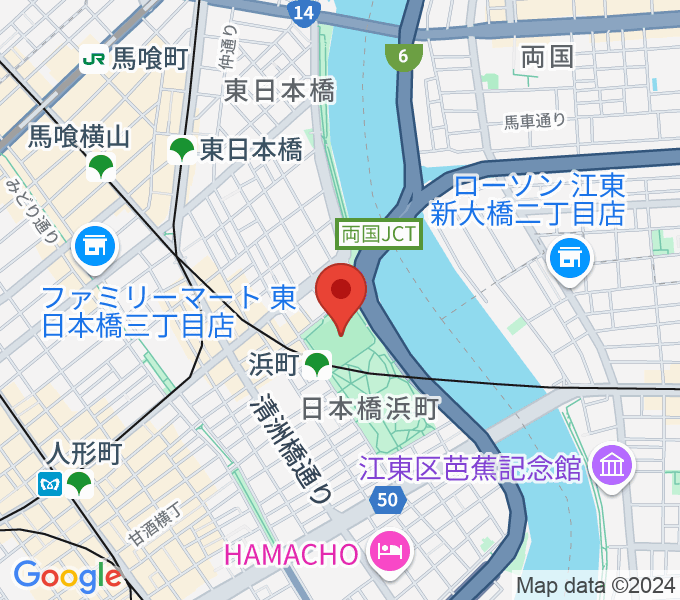 浜町運動場の地図