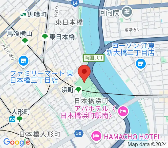 浜町運動場の地図