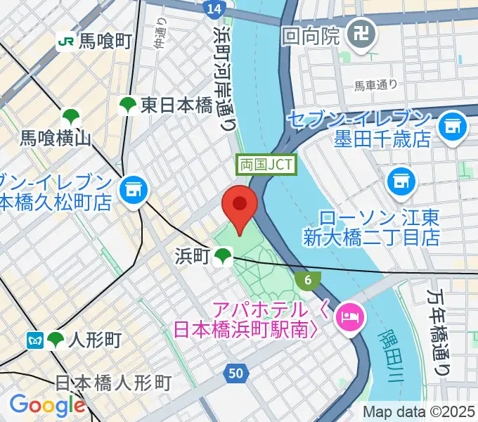 浜町運動場の地図